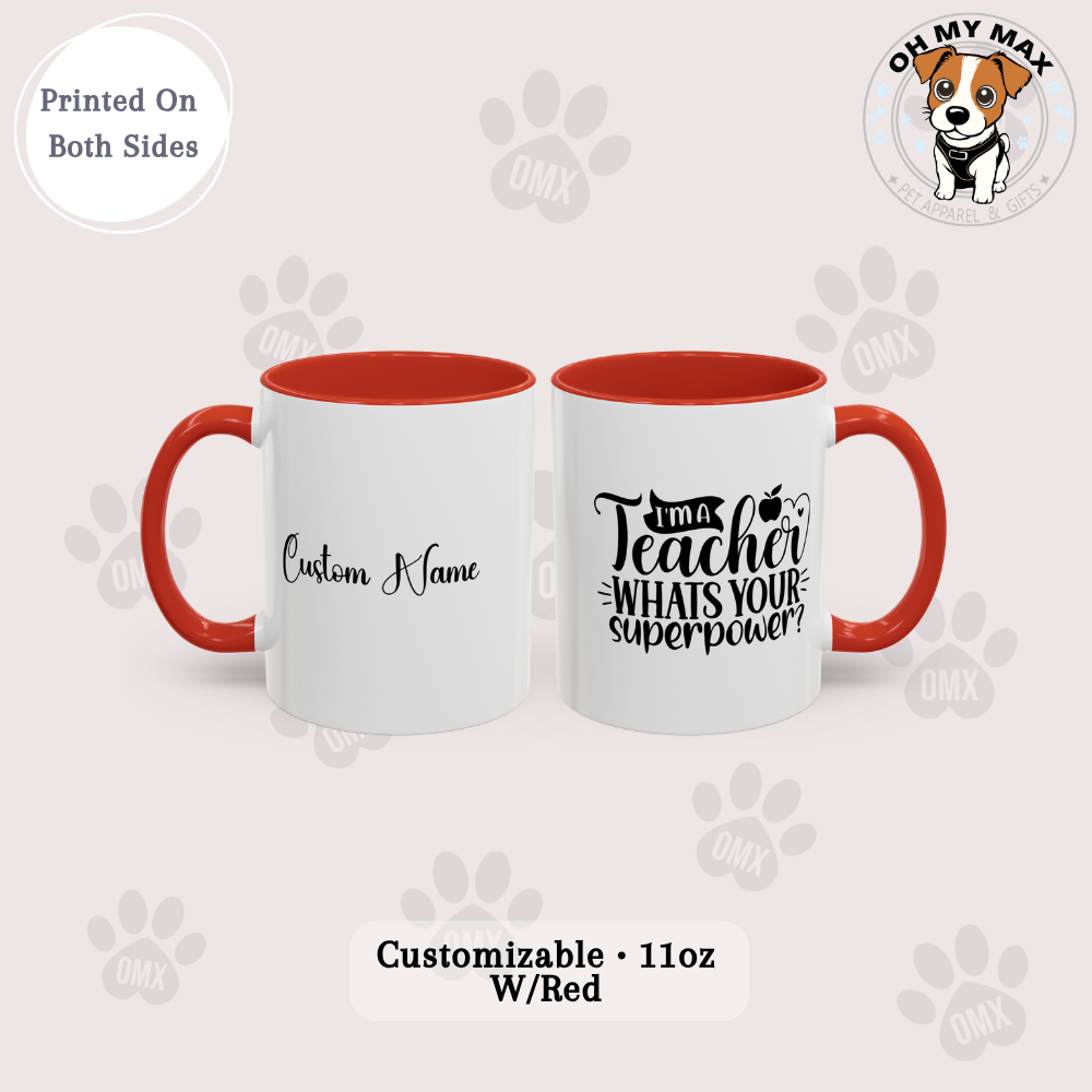 Teacher Mug Coffee Cup, Custom Teacher Gifts Personalized Teacher Thank You Gift