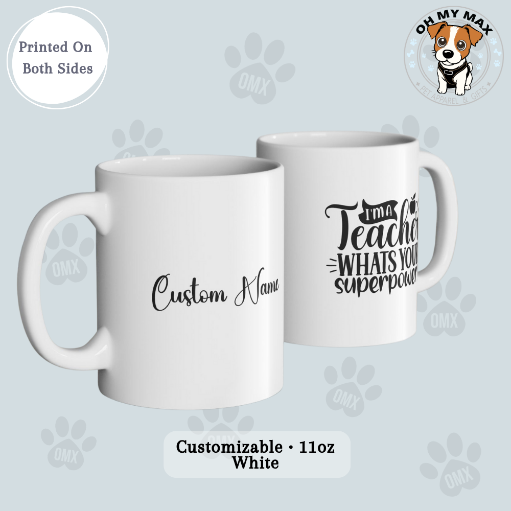 Teacher Mug Coffee Cup, Custom Teacher Gifts Personalized Teacher Thank You Gift