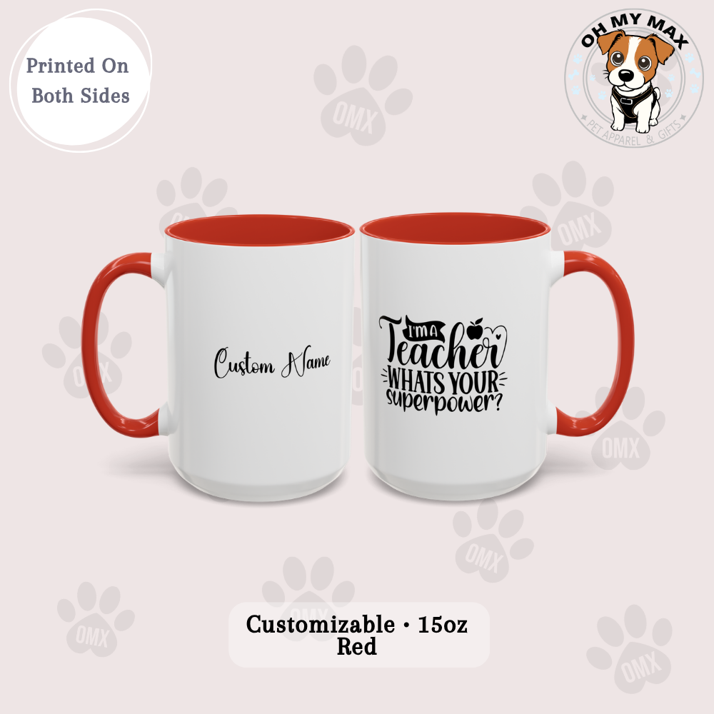 Teacher Mug Coffee Cup, Custom Teacher Gifts Personalized Teacher Thank You Gift