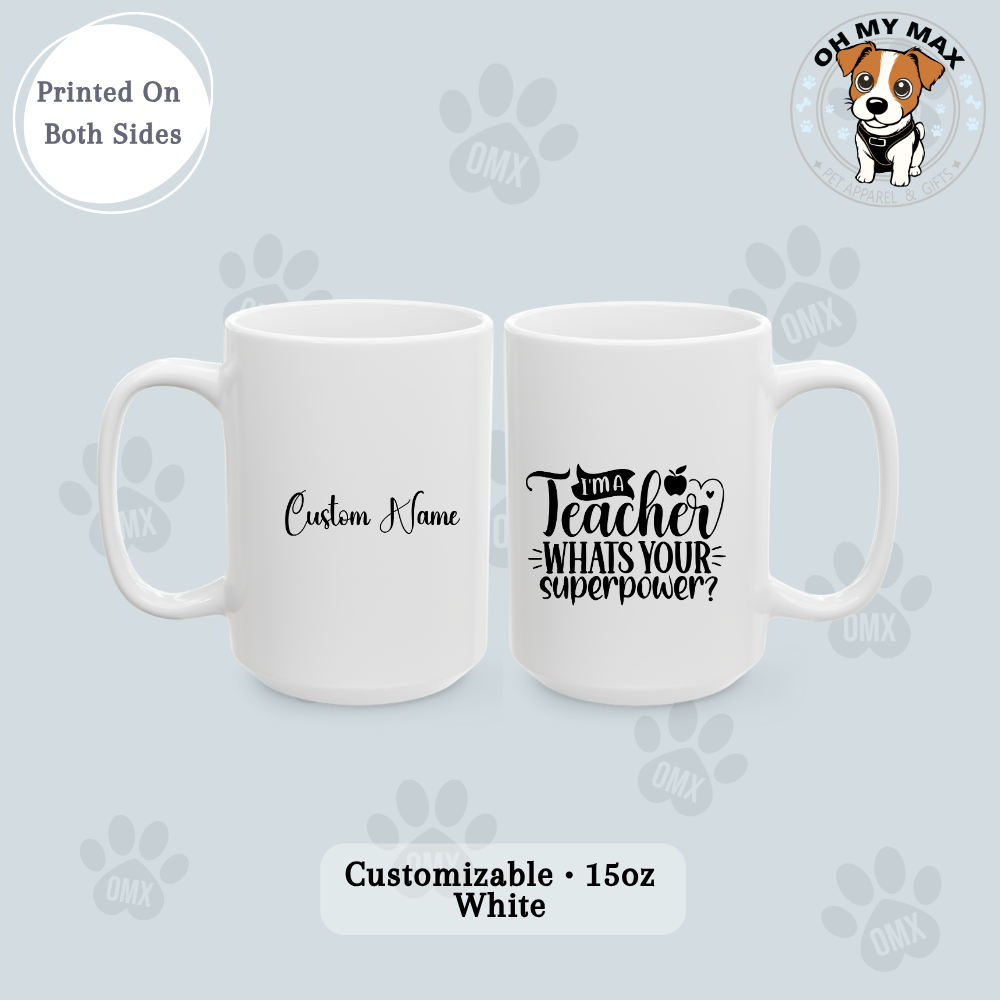 Teacher Mug Coffee Cup, Custom Teacher Gifts Personalized Teacher Thank You Gift