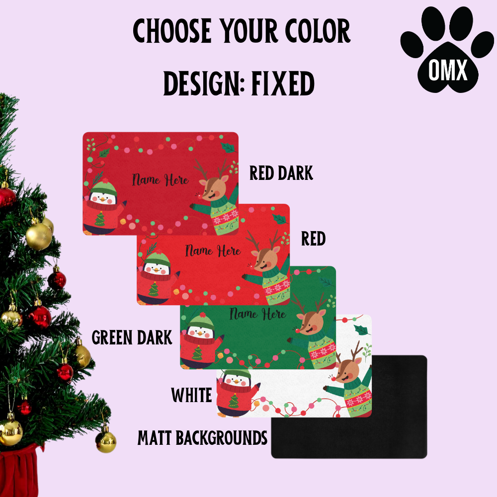 Personalized Pet Food Mat – Custom Name Placemat for Dogs & Cats, Non-Slip Rubber Base