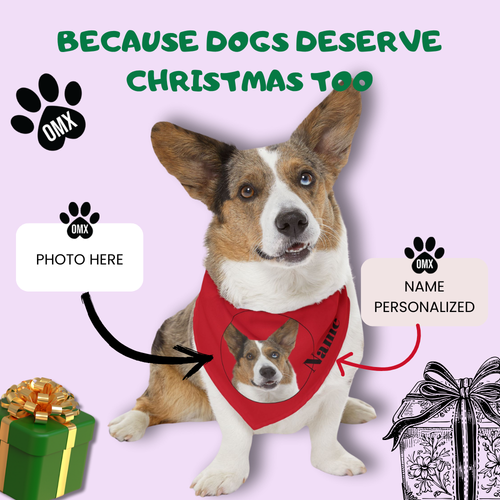 Bandana, Personalized Pet Bandana Collar – Custom Photo & Name for Dogs & Cats