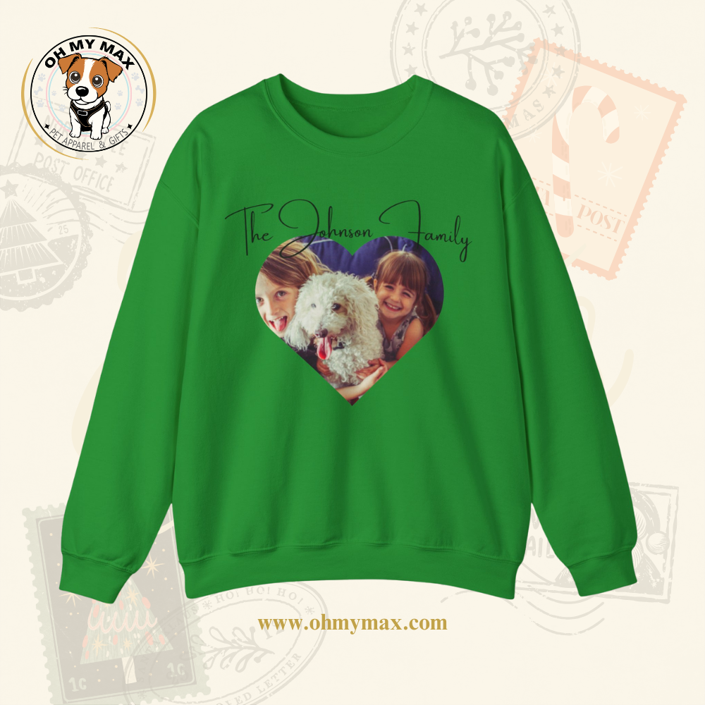 Hoodie, Custom Family Matching Sweater & Dog Hoodie, Personalized Pet Photo & Family Name, Holiday Outfit for Dogs & Owners, The “Johnson” Family
