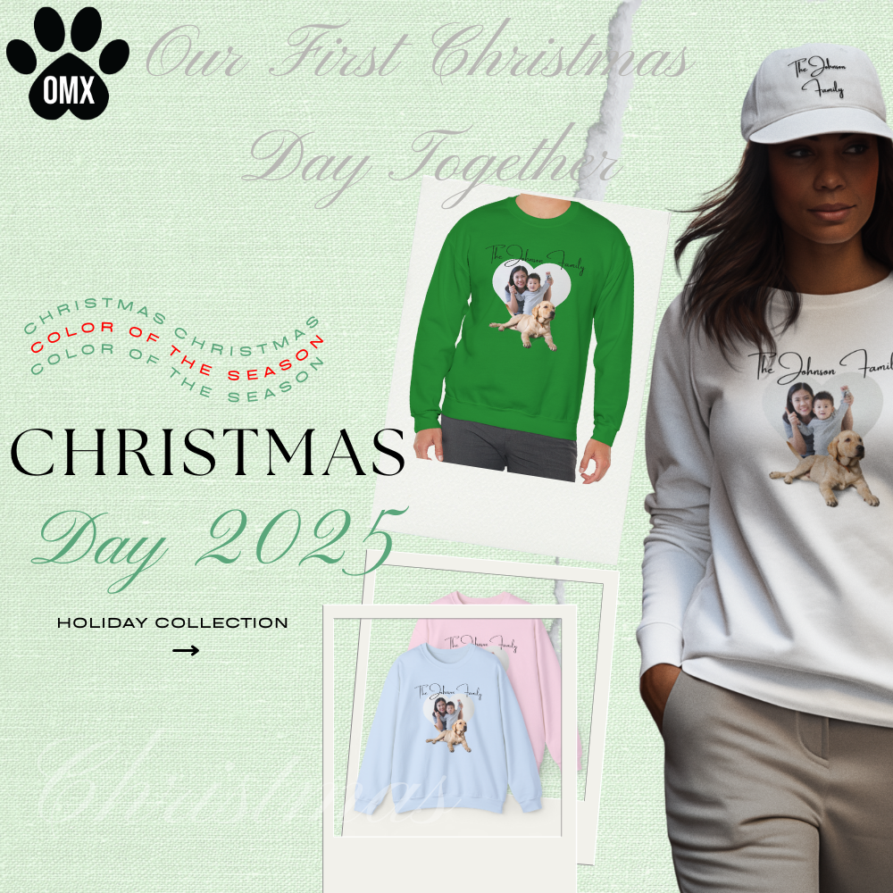 Hoodie, Custom Family Matching Sweater & Dog Hoodie, Personalized Pet Photo & Family Name, Holiday Outfit for Dogs & Owners, The “Johnson” Family