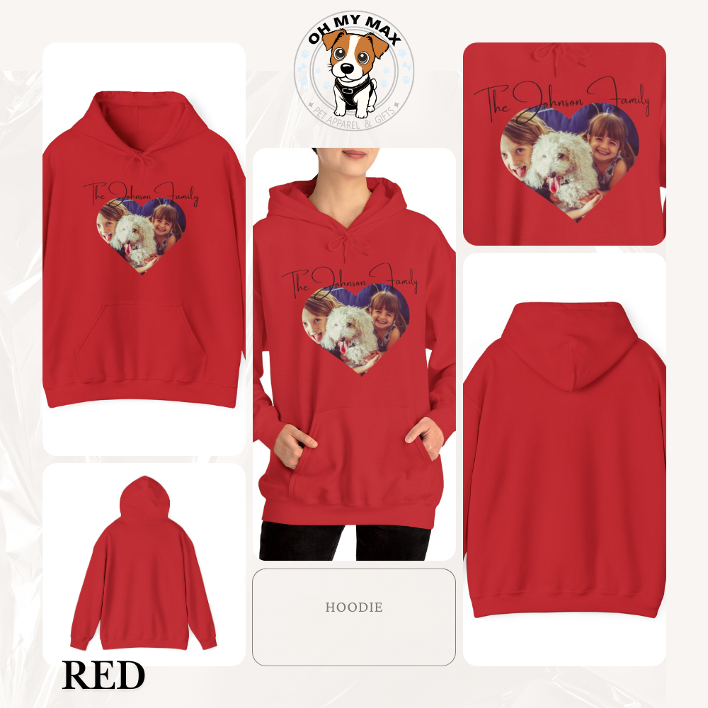 Custom Family Matching Sweater & Dog Hoodie, Personalized Pet Photo & Family Name, Holiday Outfit for Dogs & Owners, The “Johnson” Family