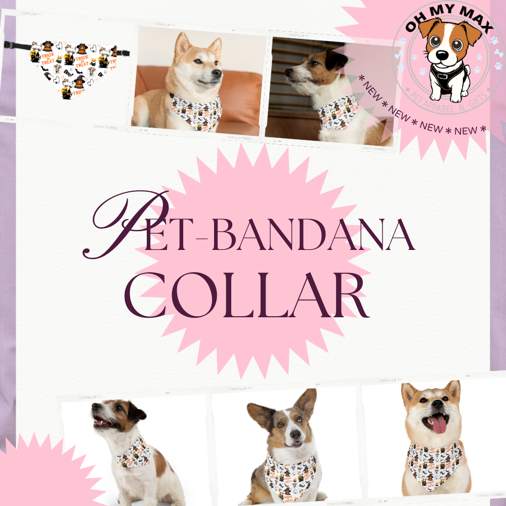 Bandana, Custom Pet Bandana Collar – Adjustable & Washable Accessory for Dogs and Cats