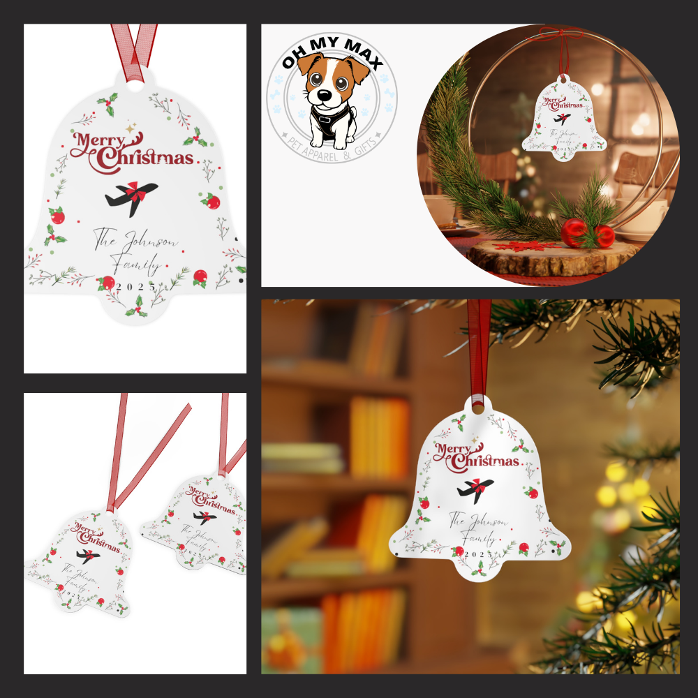 Personalized Family Name Christmas Ornament – Custom Metal Tree Decoration