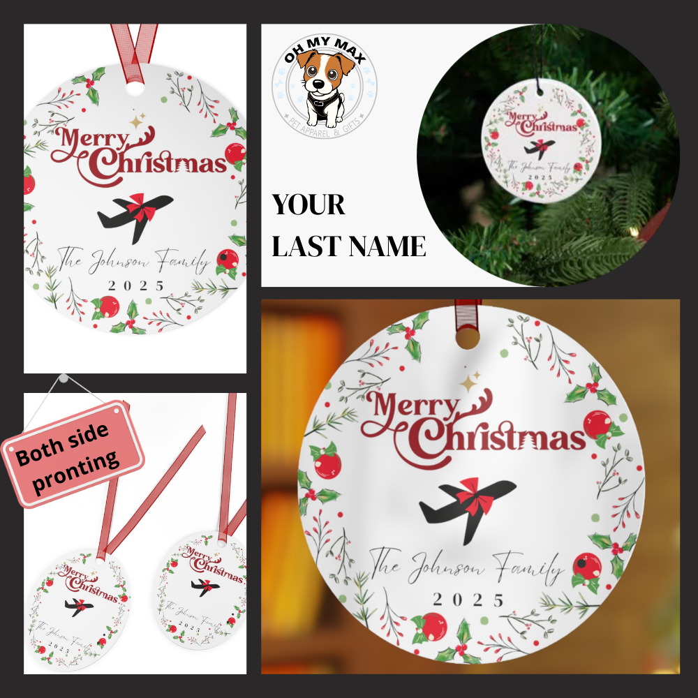 Personalized Family Name Christmas Ornament – Custom Metal Tree Decoration