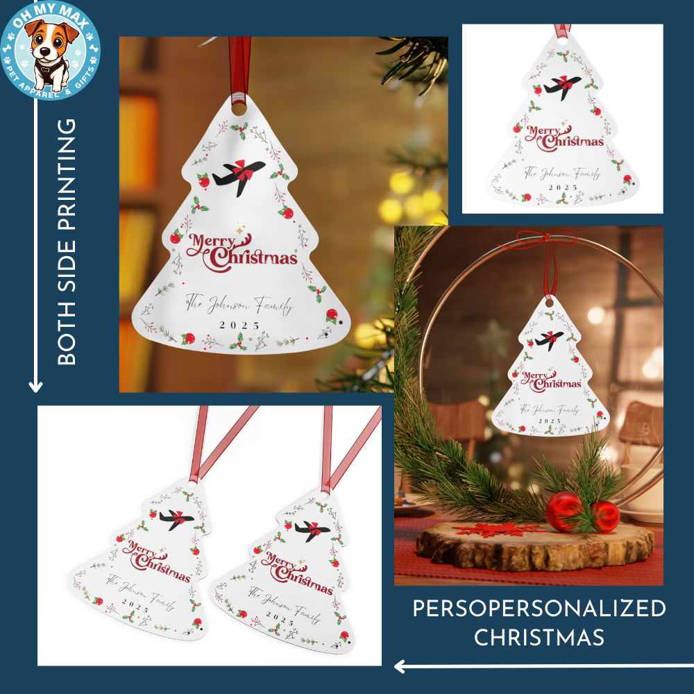 Personalized Family Name Christmas Ornament – Custom Metal Tree Decoration