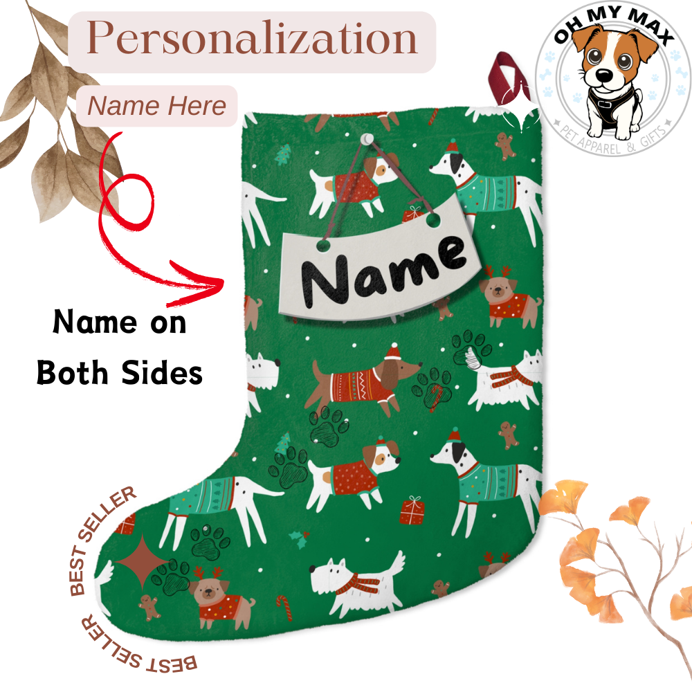 Personalized Christmas Stocking – Custom Name Holiday Decoration for Family & Pets