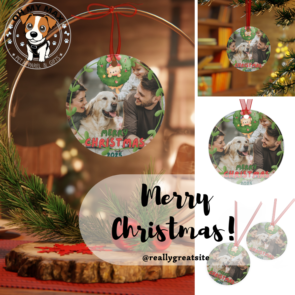 Ornament, Metal Christmas Ornament – Personalized Photo & Family Name Keepsake