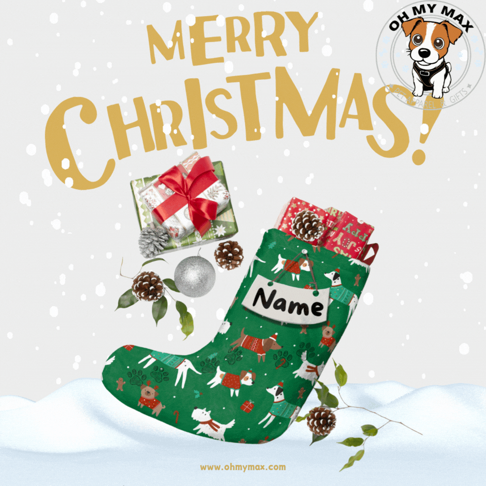 Personalized Christmas Stocking – Custom Name Holiday Decoration for Family & Pets