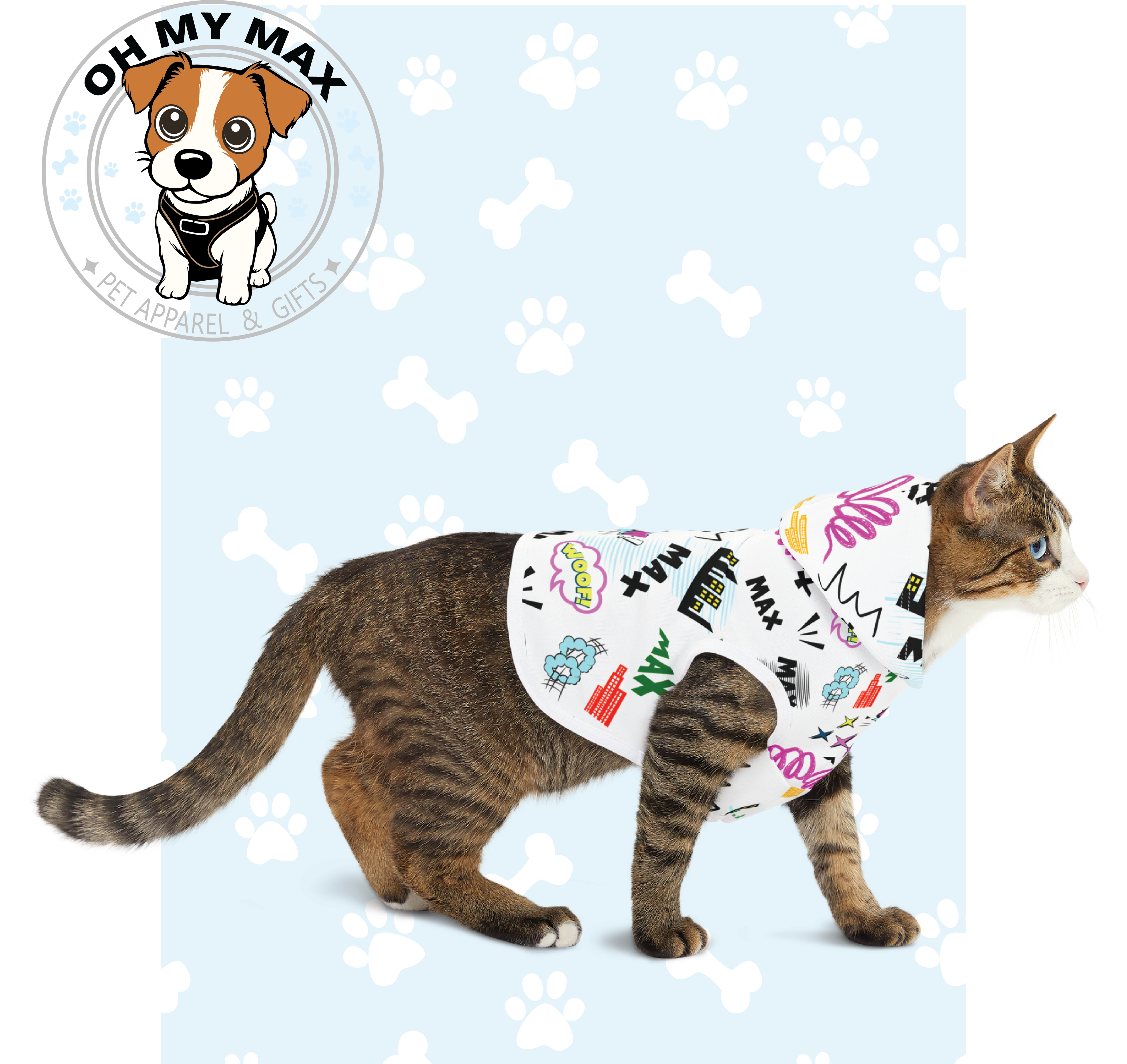 Hoodie, Custom Dog Hoodie – Personalized Pet Sweatshirt with Name | Cozy & Cute Apparel for Dogs and Cats